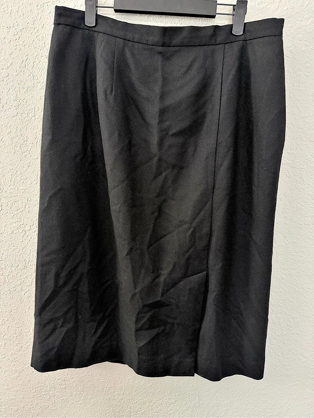 Requirements Black Wool Blend Midi Skirt Size 16